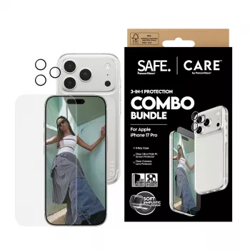 PanzerGlass 3-in-1 Combo Bundle voor iPhone 17 Pro CR40572 — beeldschermbescherming, camera-afdekking en hoesje