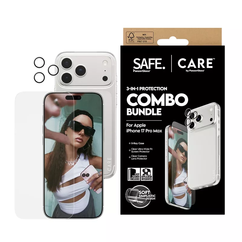 Beeldschermbescherming-, hoesje- en cameralensbescherming-combi PanzerGlass voor iPhone 17 Pro Max CR60725