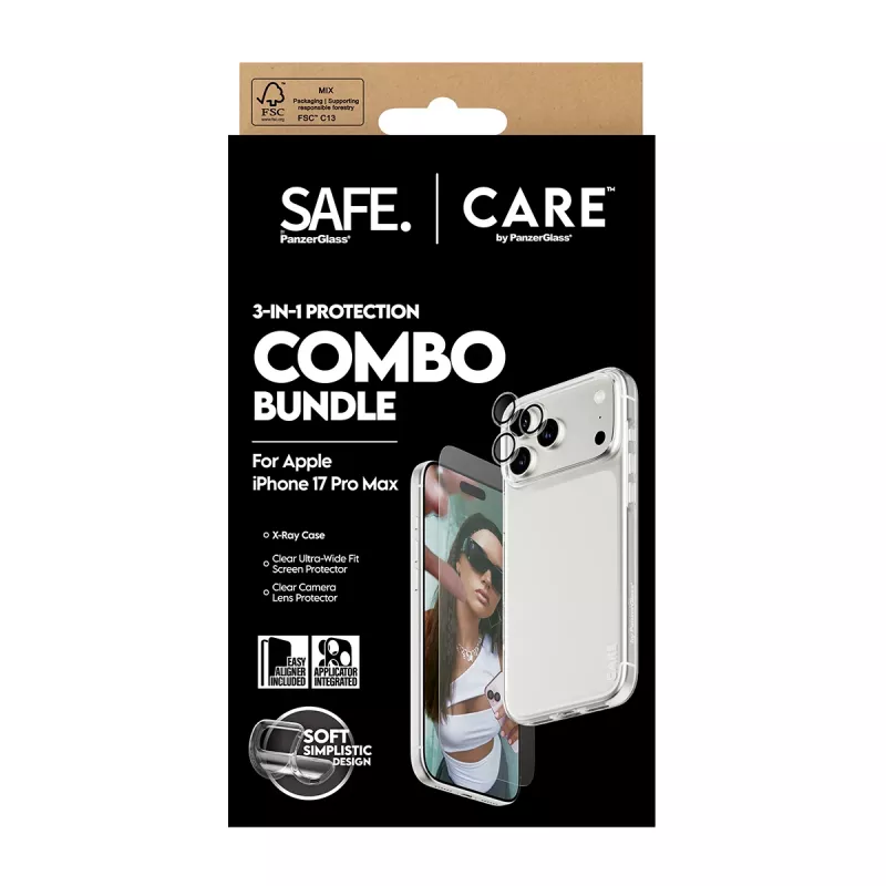 Beeldschermbescherming-, hoesje- en cameralensbescherming-combi PanzerGlass voor iPhone 17 Pro Max CR60725
