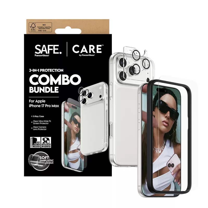 Beeldschermbescherming-, hoesje- en cameralensbescherming-combi PanzerGlass voor iPhone 17 Pro Max CR60725