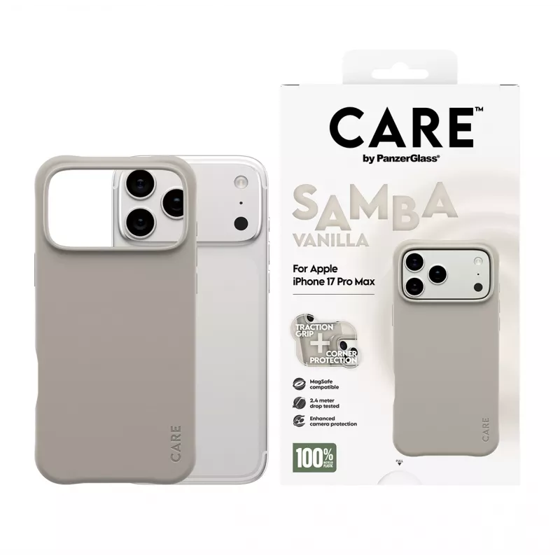 Hoes PanzerGlass CARE by Fashionable Case Samba Vanilla met MagSafe voor iPhone 17 Pro Max