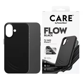 Beschermhoes PanzerGlass CARE Feature FLOW Case zwart met MagSafe voor iPhone 17