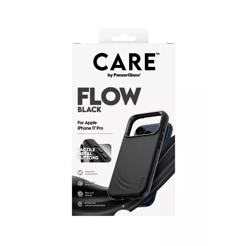 Beschermhoes PanzerGlass CARE by Feature FLOW Case zwart met MagSafe voor iPhone 17 Pro