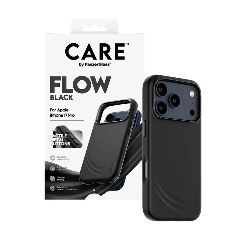 Beschermhoes PanzerGlass CARE by Feature FLOW Case zwart met MagSafe voor iPhone 17 Pro