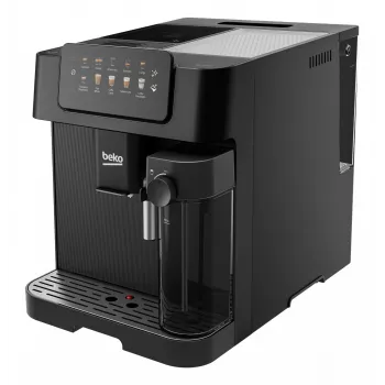 Beko CEG7304B CaffeExperto koffieautomaat met stoompijpje, espressomachine, 2 l, koffiebonen, ingebouwde molen, 1350 W, zwart, zilver