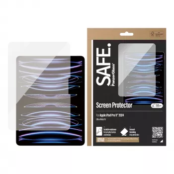 PanzerGlass SAFE95857 SAFE screenprotector van gehard glas voor iPad Pro 11 (2024), Ultra-Wide Fit
