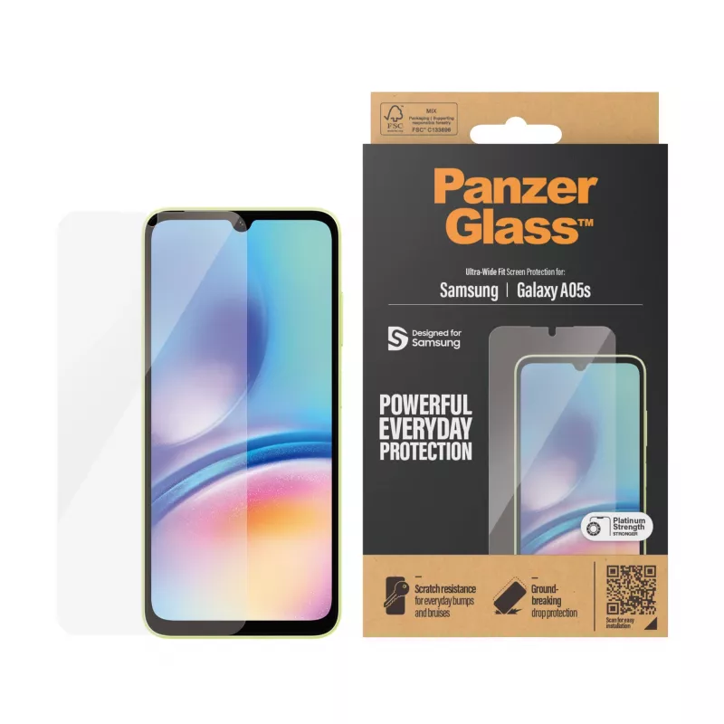 Displayschermfolie PanzerGlass 7343 voor Samsung Galaxy A05S antibacterieel krasbestendig