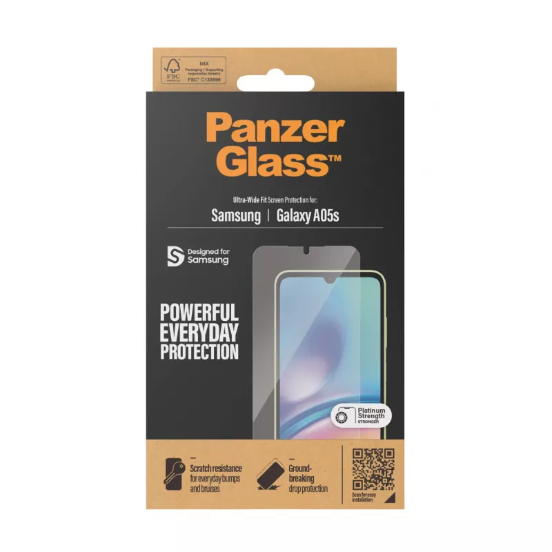 Displayschermfolie PanzerGlass 7343 voor Samsung Galaxy A05S antibacterieel krasbestendig