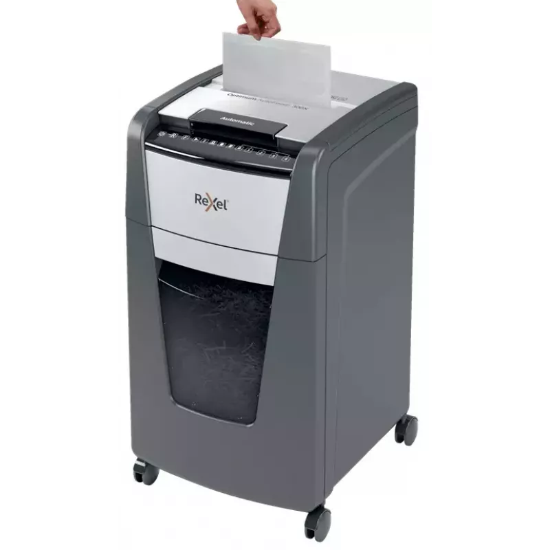 Rexel Optimum Auto+ 300M papierversnipperaar microsnede 55 dB 23 cm zwart, grijs