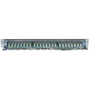 Intellinet patchpanel, Cat6, FTP, 24-poorts, 1U, afgeschermd, 90° top-entry LSA-strips, zwart