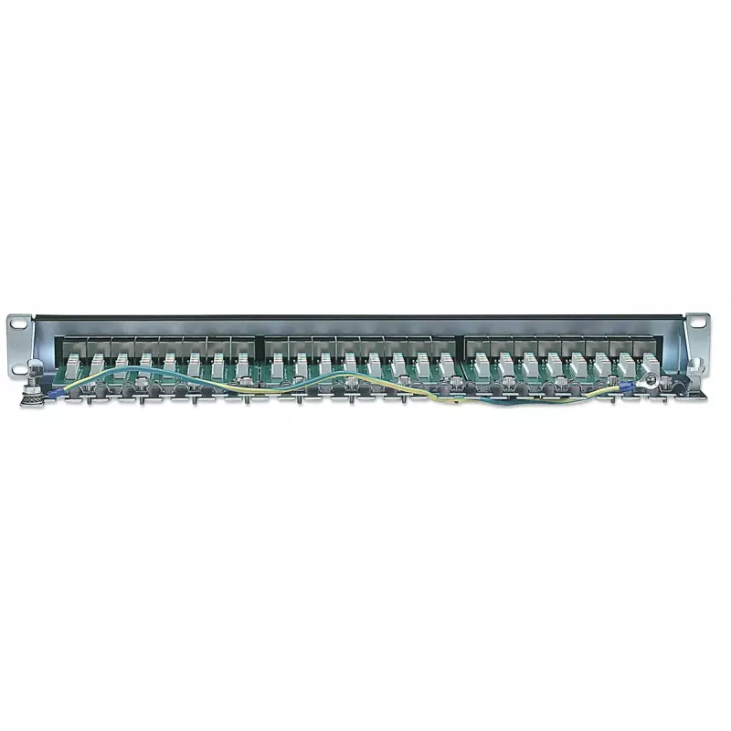Intellinet patchpanel, Cat6, FTP, 24-poorts, 1U, afgeschermd, 90° top-entry LSA-strips, zwart