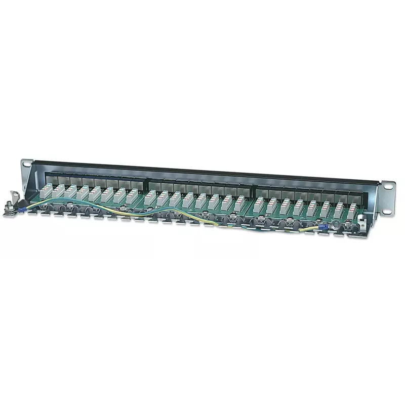Intellinet patchpanel, Cat6, FTP, 24-poorts, 1U, afgeschermd, 90° top-entry LSA-strips, zwart