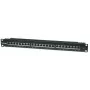 Intellinet patchpanel, Cat6, FTP, 24-poorts, 1U, afgeschermd, 90° top-entry LSA-strips, zwart