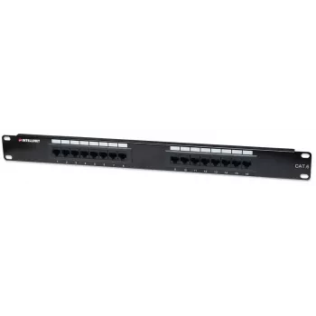 Intellinet patchpanel, Cat6, UTP, 16-poorts, 1U, zwart