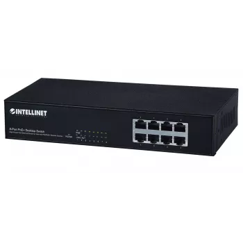 Switch, Intellinet 8-poorts Fast Ethernet PoE+ switch, 8 x PoE-poorten, 1,6 Gbit/s