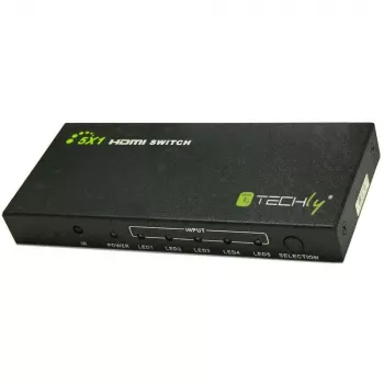 Techly 5 IN 1 OUT HDMI switch met afstandsbediening, 4Kx2K, 3D IDATA HDMI-4K51
