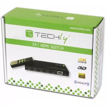 Techly 5 IN 1 OUT HDMI switch met afstandsbediening, 4Kx2K, 3D IDATA HDMI-4K51