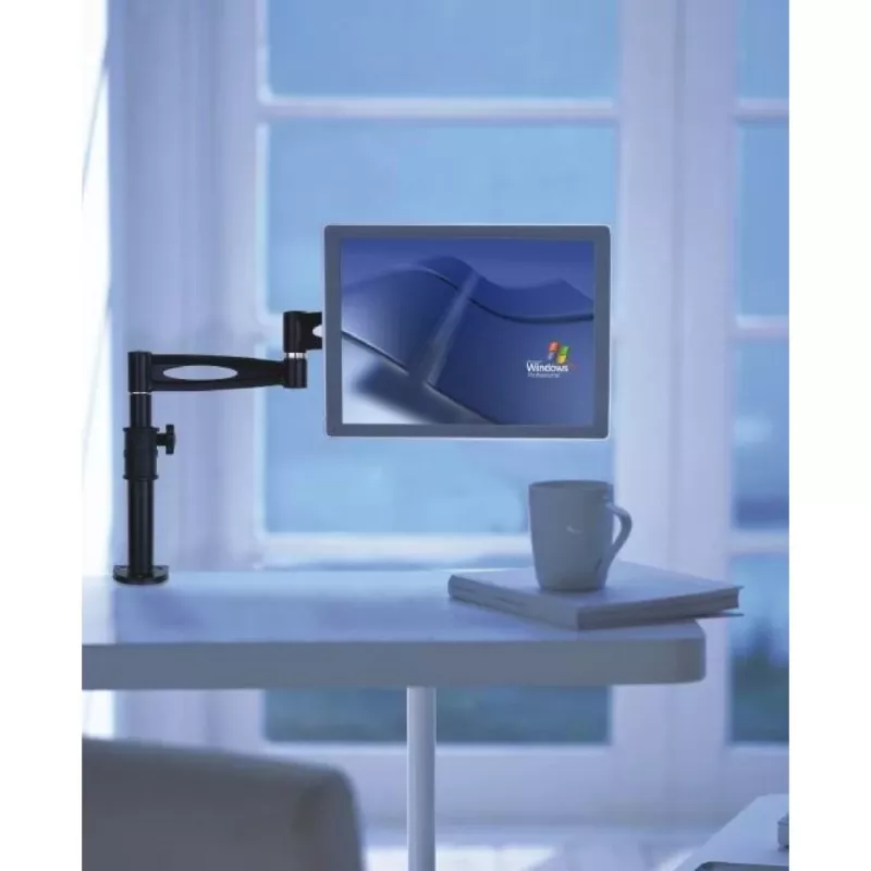 Techly 13-27 inch tafelstandaard voor monitor lange arm kantelbaar ICA-LCD 502BK
