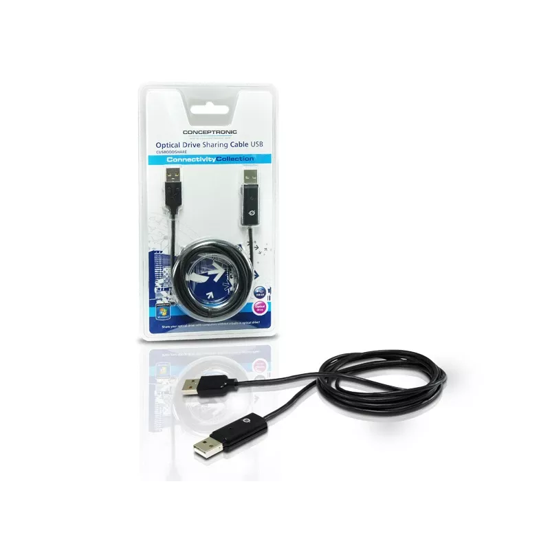 Conceptronic Optical Drive Sharing kabel USB, 1,8 m, zwart, USB A, USB A, male/male, 20 g
