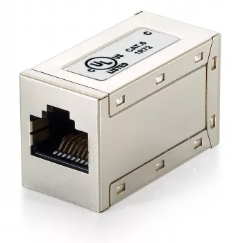 Equip Cat.6 afgeschermde modulaire inline-koppeling, RJ-45, RJ-45, metaalkleur