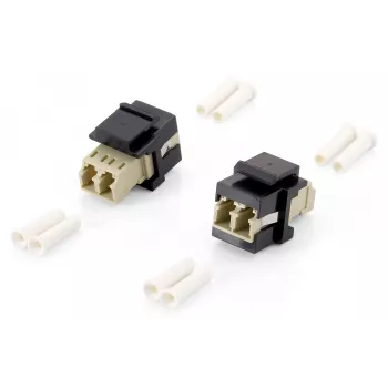Equip fiber optic keystone adapter, LC duplex, LC/LC, beige, zwart, 17,8 mm, 29 mm, 16,1 mm, 6,5 g