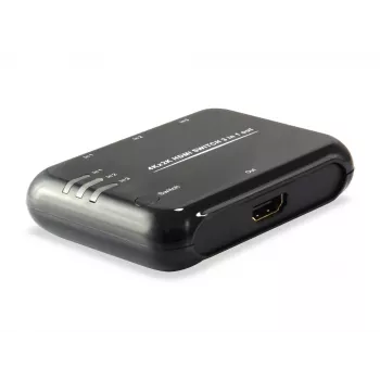 Equip HDMI 1.4 switch 3x1, HDMI, kunststof, zwart, IR, 7.1-kanalen, DTS-HD, Dolby TrueHD