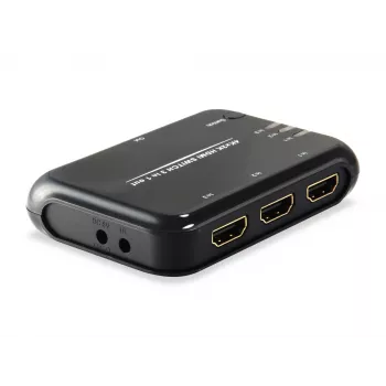 Equip HDMI 1.4 switch 3x1, HDMI, kunststof, zwart, IR, 7.1-kanalen, DTS-HD, Dolby TrueHD