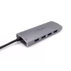Equip 133482 USB-C 7-in-1 multifunctionele adapter, USB 3.2 Gen 1, HDMI 4K 30 Hz, 3x USB 3.0, SD/microSD, USB-C PD 100 W, aluminium