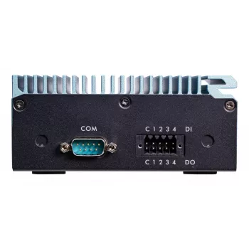 Shuttle Edge PC SPCEL02, Intel Celeron J6412, 1x HDMI, 2x 2.5G LAN, 1x COM, DIO (4x in, 4x out), 3x USB, 2x M.2, 12-24V, 24/7 continue werking, ventilatorloos, incl. VESA- & DIN-railhouder