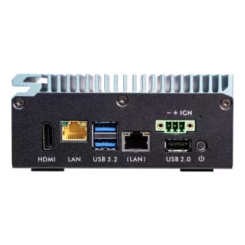 Shuttle Edge PC SPCEL02, Intel Celeron J6412, 1x HDMI, 2x 2.5G LAN, 1x COM, DIO (4x in, 4x out), 3x USB, 2x M.2, 12-24V, 24/7 continue werking, ventilatorloos, incl. VESA- & DIN-railhouder