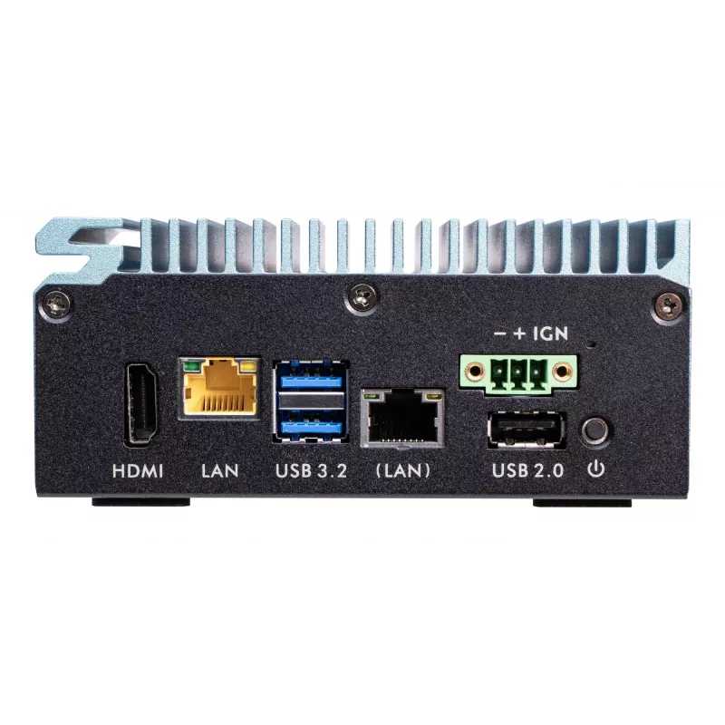 Shuttle Edge PC SPCEL02, Intel Celeron J6412, 1x HDMI, 2x 2.5G LAN, 1x COM, DIO (4x in, 4x out), 3x USB, 2x M.2, 12-24V, 24/7 continue werking, ventilatorloos, incl. VESA- & DIN-railhouder