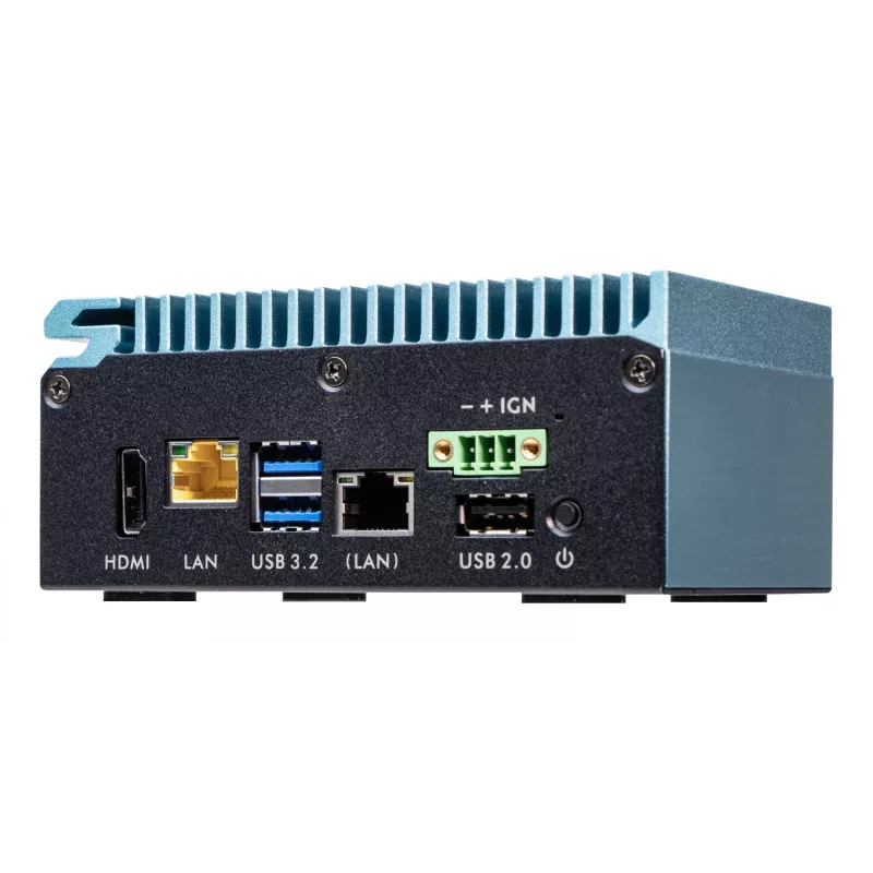 Shuttle Edge PC SPCEL02, Intel Celeron J6412, 1x HDMI, 2x 2.5G LAN, 1x COM, DIO (4x in, 4x out), 3x USB, 2x M.2, 12-24V, 24/7 continue werking, ventilatorloos, incl. VESA- & DIN-railhouder