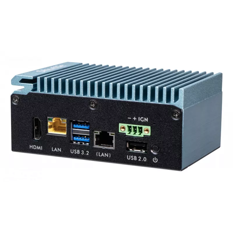 Shuttle Edge PC SPCEL02, Intel Celeron J6412, 1x HDMI, 2x 2.5G LAN, 1x COM, DIO (4x in, 4x out), 3x USB, 2x M.2, 12-24V, 24/7 continue werking, ventilatorloos, incl. VESA- & DIN-railhouder