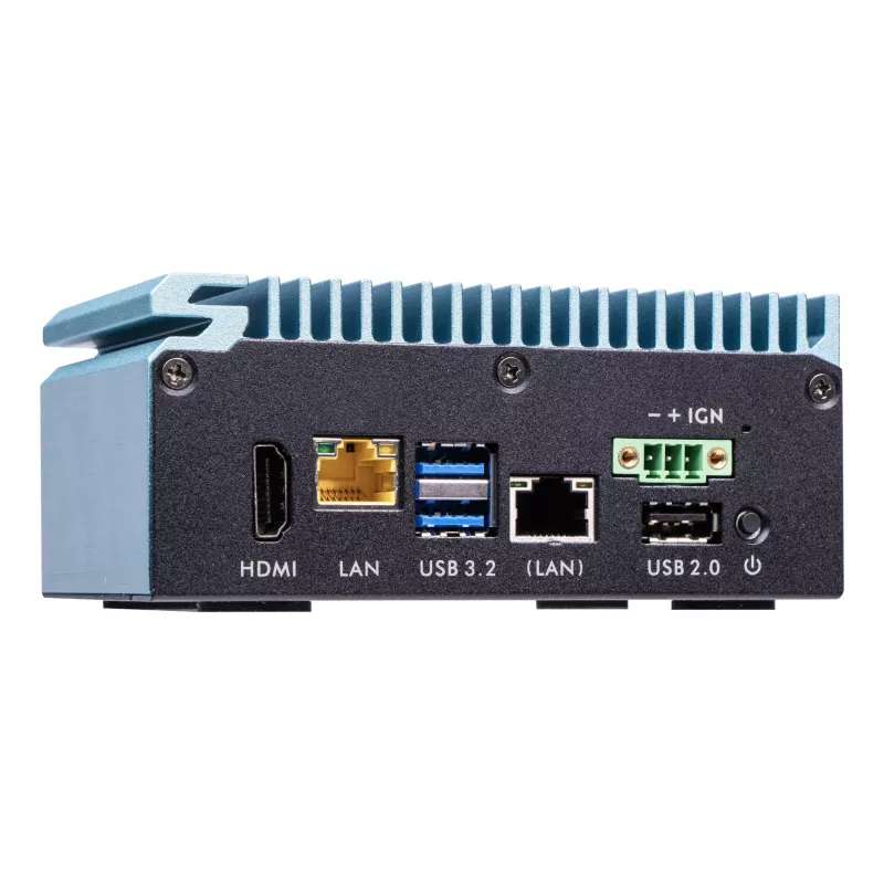 Shuttle Edge PC SPCEL02, Intel Celeron J6412, 1x HDMI, 2x 2.5G LAN, 1x COM, DIO (4x in, 4x out), 3x USB, 2x M.2, 12-24V, 24/7 continue werking, ventilatorloos, incl. VESA- & DIN-railhouder