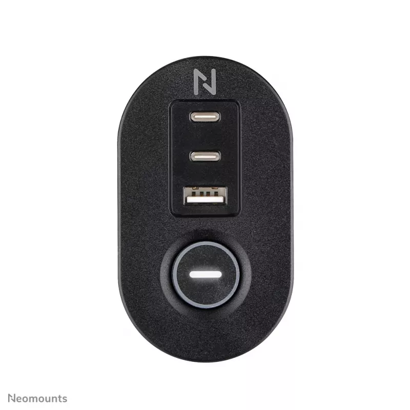 Neomounts DS22-840BL6 tafelstopcontact met klem en USB-C- en USB-A-aansluitingen – snel opladen
