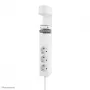 Neomounts DS22-840WH6 bureaucontactdoos met klem en USB-C- en USB-A-aansluitingen – snel opladen