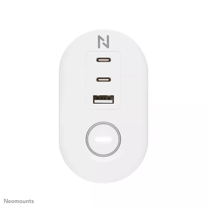 Neomounts DS22-840WH6 bureaucontactdoos met klem en USB-C- en USB-A-aansluitingen – snel opladen