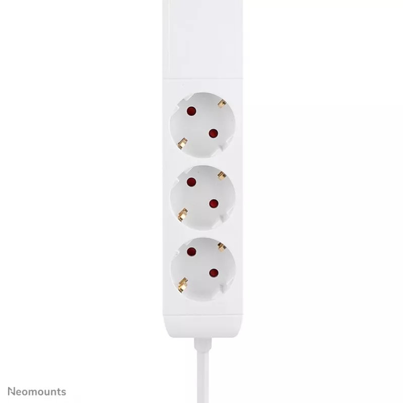 Neomounts DS22-840WH6 bureaucontactdoos met klem en USB-C- en USB-A-aansluitingen – snel opladen