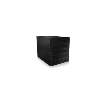 ICY BOX - IB-565SSK - backplane, 5x SATA 3,5 HDD voor 3x 5,25 bay, hot swap, dragerloos - zwart