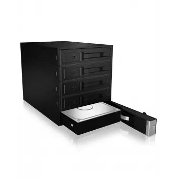 ICY BOX - IB-565SSK - backplane, 5x SATA 3,5 HDD voor 3x 5,25 bay, hot swap, dragerloos - zwart