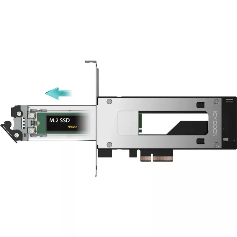 PCIe NVMe M.2-adapterkaart Icy Dock MB840M5P-B, zwart/zilver