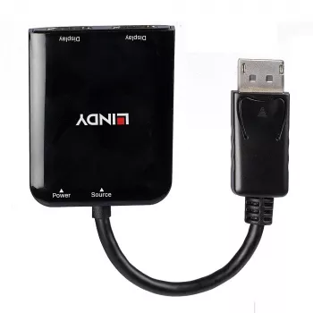 Lindy 38430 interface-hub DisplayPort 21600 Mbit/s zwart