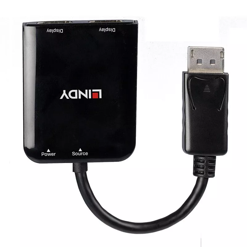 Lindy 38430 interface-hub DisplayPort 21600 Mbit/s zwart