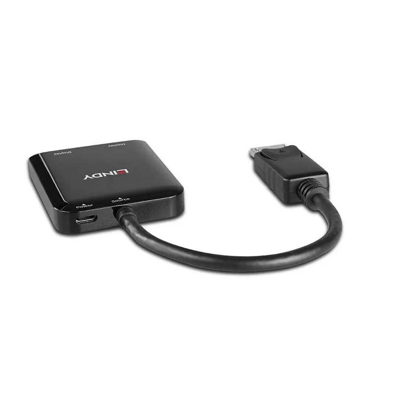 Lindy 38430 interface-hub DisplayPort 21600 Mbit/s zwart