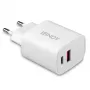 Lindy 73413 USB-A- en USB-C-oplader, 20 W, Power Delivery, 100–240 V, wit