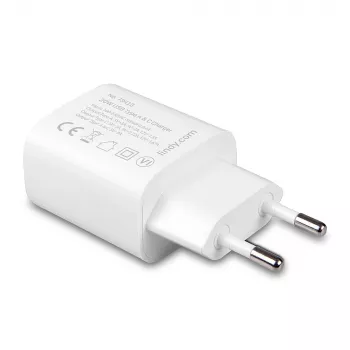 Lindy 73413 USB-A- en USB-C-oplader, 20 W, Power Delivery, 100–240 V, wit