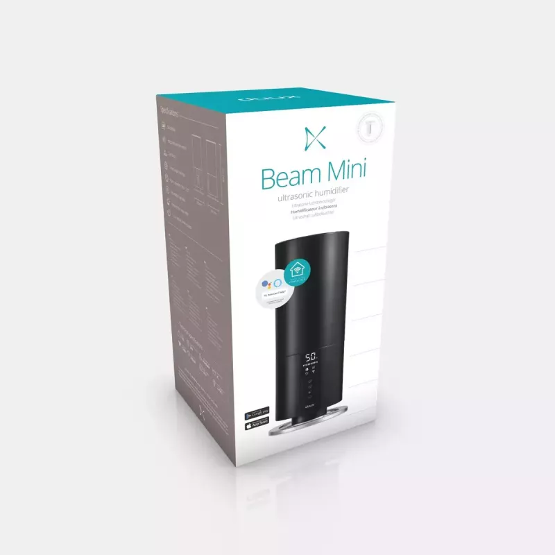 Luchtbevochtiger Duux Beam Mini 2 ultrasoon — 3 L watertank, LED-display, zwart