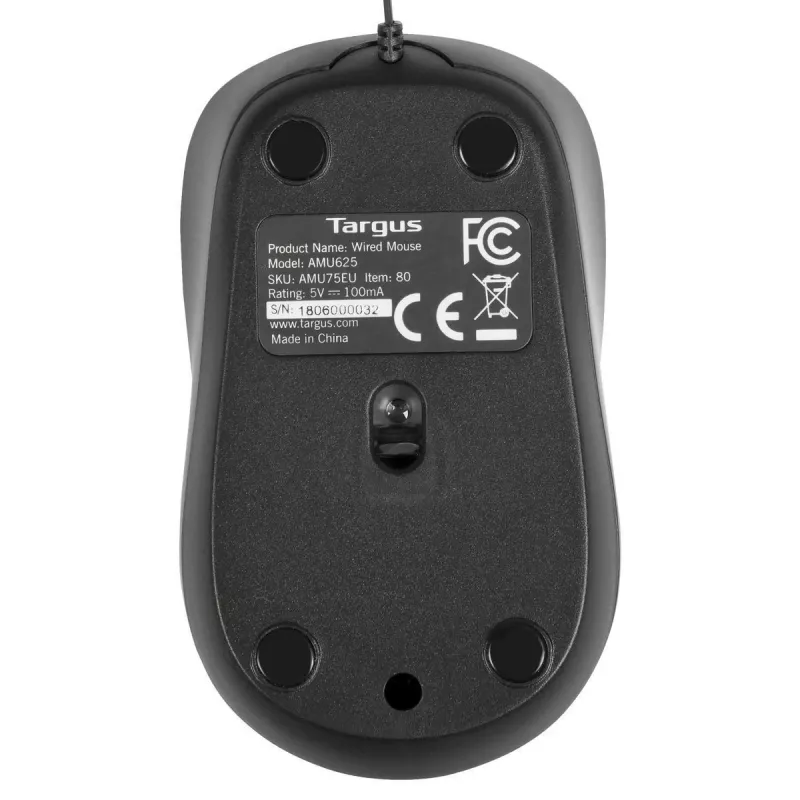 Targus AMU75EU muis reis dubbelhandig USB Type-A Blue Trace 1000 DPI