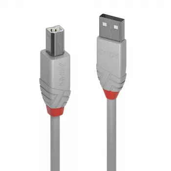 Lindy 3m USB 2.0 Type-A naar B-kabel, Anthra Line, grijs