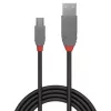 Lindy 0,2 m USB 2.0 Type-A naar Mini-B-kabel, Anthra Line